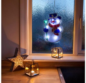 Decorazione natalizia LED - Pupazzo di neve luminoso, 8xLED/3xAAA, luce bianca fredda