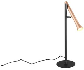 Lampada da tavolo a LED in nero e oro con paralume in metallo (altezza 53 cm) Fiato - Trio