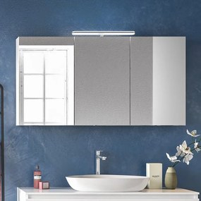 Specchio 120cm contenitore con 3 ante e 2 ripiani SP-120B - KAMALU
