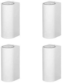 Prios lampada da parete per esterni Tetje, bianco, rotonda, 16 cm, set di 4