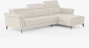 Capri Divano letto angolare con penisola contenitore e poggiatesta reclinabili - elegante tessuto smacchiabile T30