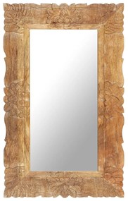Specchio 80x50 Cm İn Legno Massello Di Mango /