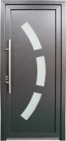 Portoncino d'ingresso 10007 L 80 x H 210 cm in PVC antracite, apertura spingere a destra, falso telaio non incluso