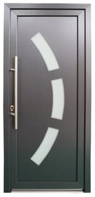Portoncino d'ingresso in pvc 10007 L 80 x H 210 cm antracite apertura destra