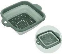 Scolapasta quadrato salvaspazio pieghevole verde