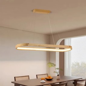 Brilagi - Lampada a sospensione con cavo LED UMEA WOOD LED/40W/230V 90x22 cm, legno di caucciù