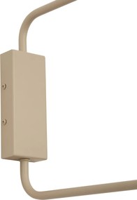 Lampada da parete moderna tortora con interno color oro orientabile a 2 luci - Lune