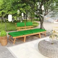 Panca da Giardino Cuscini 2-in-1 190 cm Legno Massello d'Acacia cod mxl 45950