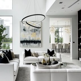 Lampadario LED a sospensione con filo HOOP LED/51W/230V diametro 60 cm 4000K nero