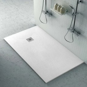Piatto doccia filo pavimento 80x180 in resina Karen bianco pietra