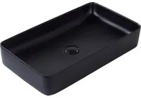 Lavabo da appoggio Nero finitura opaca Ceramica 610 x 350 mm Lavello da bagno rettangolare