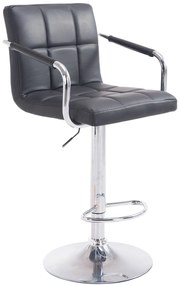 Sgabello Da Bar Regolabile Con Schienale E Braccioli: Barhocker Lucy V2 / Schwarz / Chrom