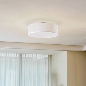 Plafoniera soffitto Sebatin Lindby, dimmerabile, Bianco / Opale, Camera da letto, Tessuto / Stoffa / Seta, Moderno, Plafoniera
