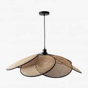 Lampada Da Soffitto Okai Pure Black&natural & Ø100 Cm - Sklum