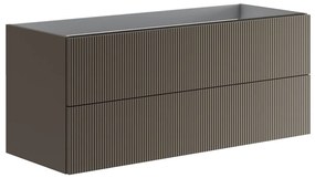 Armadietto bagno a terra Opera 2 cassetti P 45.5 x L 119.5 x H 50 cm laccato opaco grigio carbone