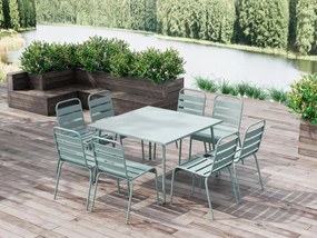 Tavolo da giardino quadrato L.120 cm in metallo - Verde mandorla - MIRMANDE di MYLIA