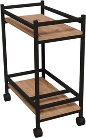 Carrello Portavivande Stile Industrial 60x34x76 Will Rovere