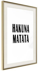 Poster  Hakuna Matata  Cornice Quadri Cornice d'oro con passe-partout, Larghezza x Altezza Home decor 30x45