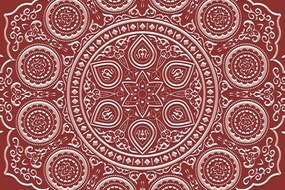 Carta da parati autoadesiva – Mandala etnica delicata in bordeaux