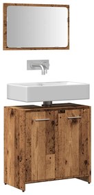 Mobile Da Bagno Con Specchio İn Legno Antico Legno Multistrato /