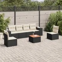 Set Divani da Giardino con Cuscini 7pz Nero Polyrattan 3257722