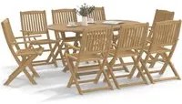 Sedie da Giardino Pieghevoli 8 pz Legno Massello di Acacia 3214231