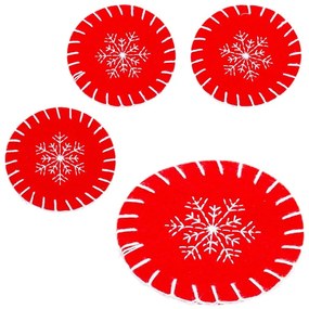 Sottobicchieri rossi con motivo natalizio in set di 4 pezzi - Casa Selección