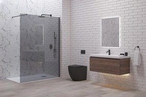 Doccia walk in 140 cm vetro fumè e profilo gun metal | KW-100GMF - KAMALU