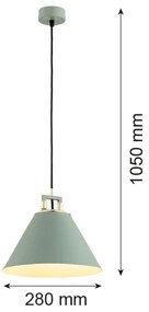 Argon 4916 - Lampadario a sospensione con filo ORTE 1xE27/15W/230V verde
