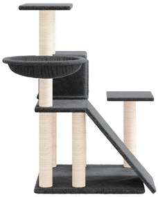 Albero per gatti con tiragraffi in sisal grigio scuro 82 cm