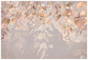 Carta da parati – Foglie Delicate in Abito Scuro
