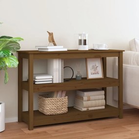 Tavolo Consolle Ambra 110x40x74 Cm İn Legno Massello Di Pino /