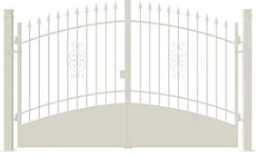 Cancello elettrico battente Marmolada in ferro, apertura centrale, L 308.5, H 195 cm, di colore bianco