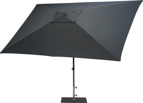 Ombrellone da Giardino 3x2 m Palo Ø38 mm in Alluminio Effetto Legno Tessuto Poliestere Trend Wood Antracite...