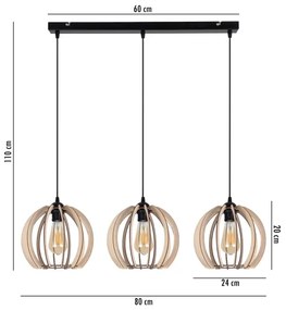 Lampadario su filo DORO 3xE27/60W/230V