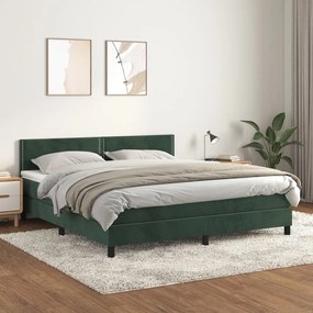 Giroletto A Molle Con Materasso Verde Scuro 160x200 Cm Velluto /