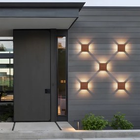 Brilagi - Applique da esterno a LED QUADRAY, 6W/230V, finitura effetto legno, IP54