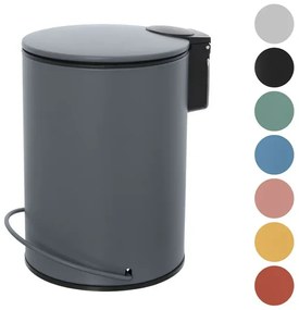Pattumiera in acciaio 3 litri grigio soft-close con secchio estraibile Spring