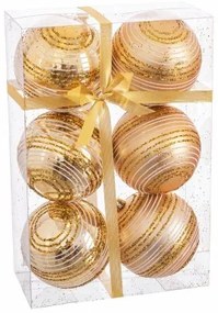 Palle di Natale Dorato Plastica Spirale 8 x 8 x 8 cm (6 Unità)
