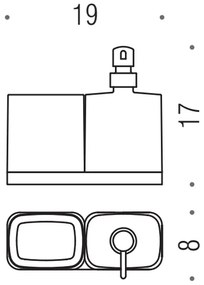 Colombo Time w4271 bicchiere portaspazzolini con dispenser spandisapone liquido in Vetro Acidato Naturale cromo