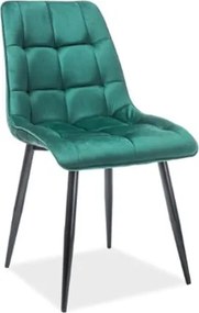 Sedia Chic in velluto verde/nero Blu78