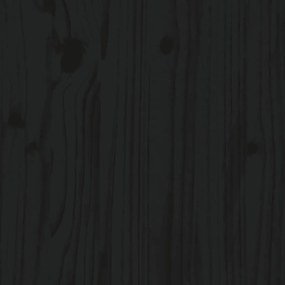 Giroletto nero in legno massello 135x190 cm 4ft6 double