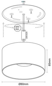 Faretto LED LED/12W/230V 4000K diametro 8 cm bianco