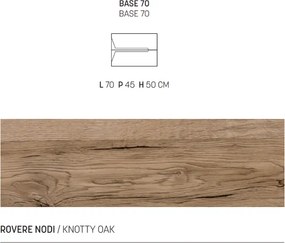 Mobile sospeso bagno HAITI 70 cm 2 cassetti Rovere Nodi