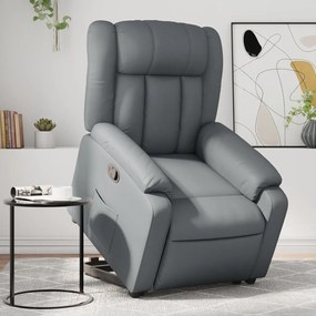 Poltrona Alzapersona Reclinabile Grigio İn Similpelle /