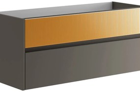 Mobile da bagno sotto lavabo Niwa grigio laccato opaco L 119.5 x H 50 x P 45.5 cm 2 cassetti, lavabo non incluso