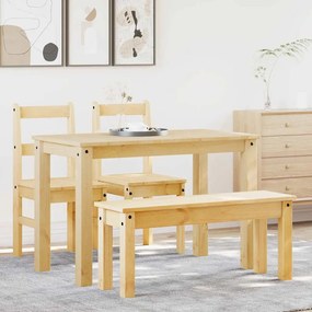 Set Da Pranzo 4 Pz Panama İn Legno Massello Di Pino /