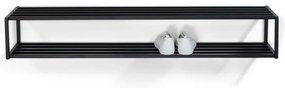 Scarpiera nera in metallo da parete 118x20,5x30,5 cm School – Spinder Design