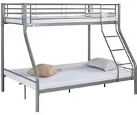 Letto a castello in metallo Leo incl. rete - 90/140 x 190 cm - Grigio