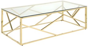 Tavolino Vetro temperato e acciaio cromato Dorato - ATHENA di Pascal MORABITO